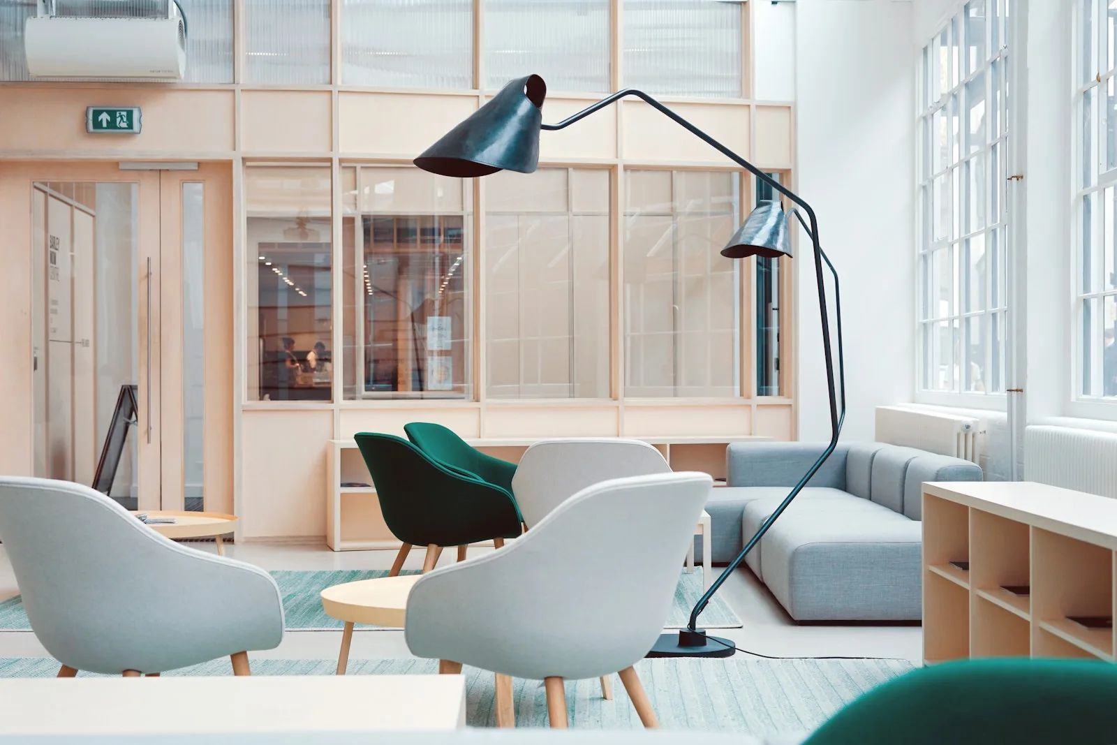 An empty shared business workspace